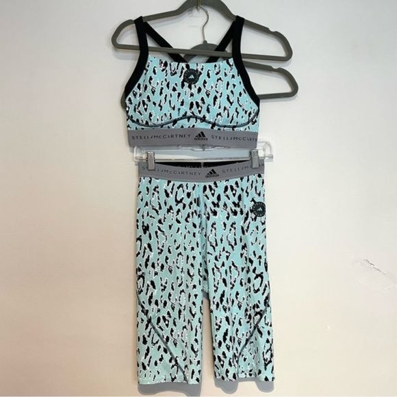 ADIDAS STELLA MCCARTNEY TRUEPURPOSE TRAINING CHEETAH LEOPARD CYCLING TIGHTS BRA - Picture 2 of 11